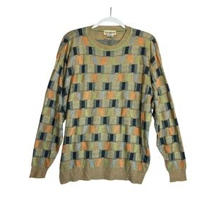 Vintage Travel Smith Colorful 80s 90s Pullover Spring Sweater Grandpacore  L